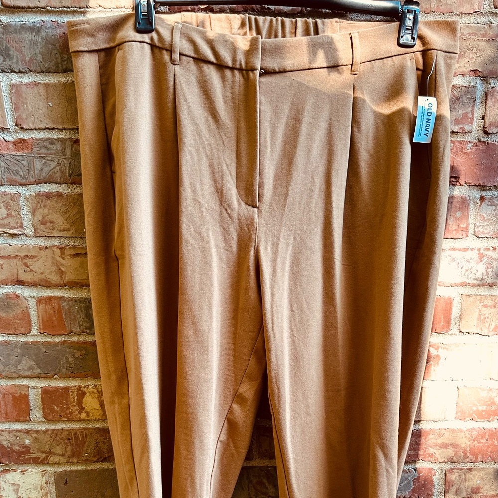 NWT Old Navy Taylor Trousers -  Camel- Wide Leg- Size XXL - Camel